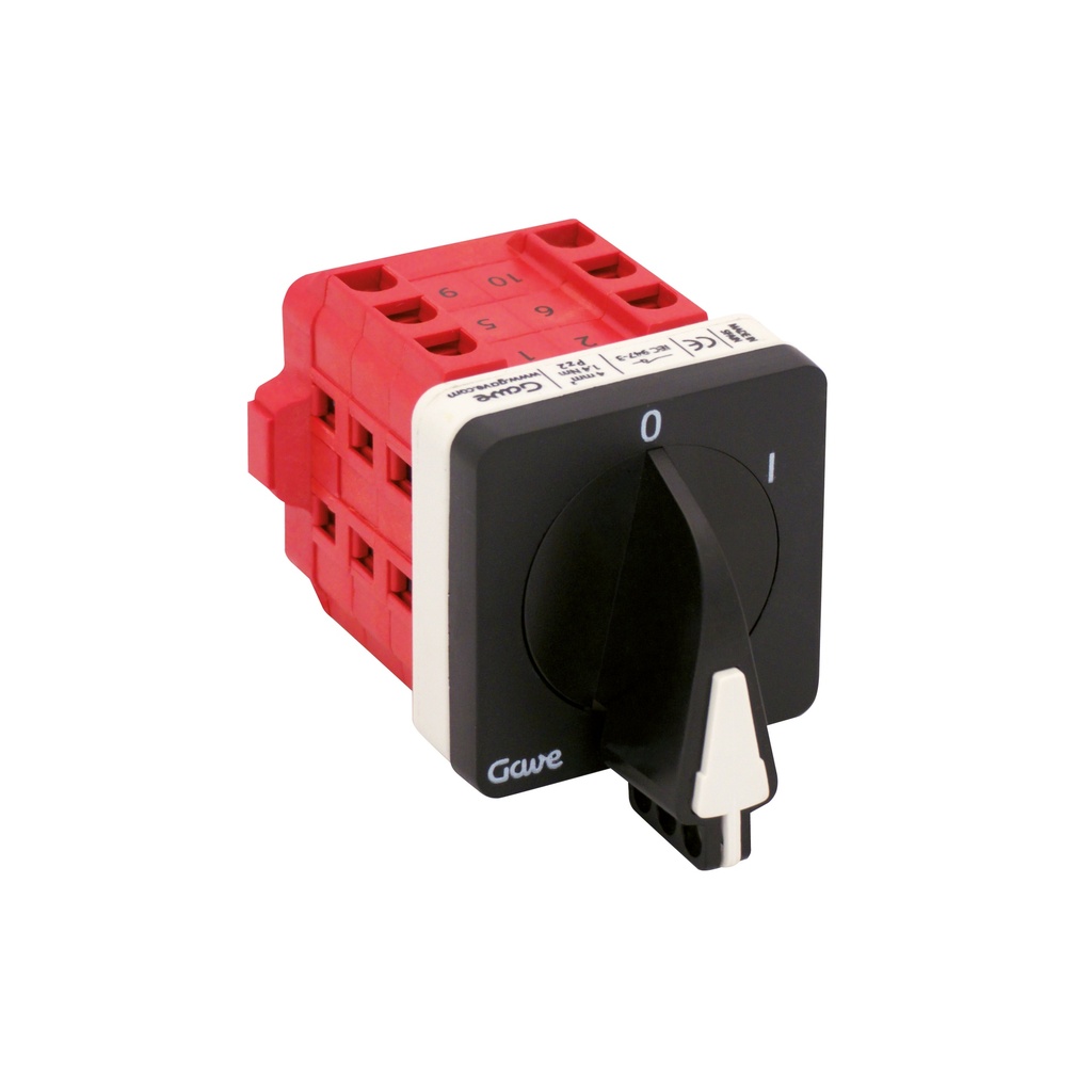 INTERRUPTOR 3P GAVE 25A.D0 ENCLAVABLECANDADO GRIS/NEGRO