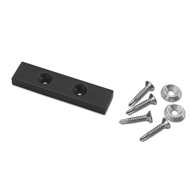 Set pletina antideslizante para fachada 80 x 20 x 8 mm. negro