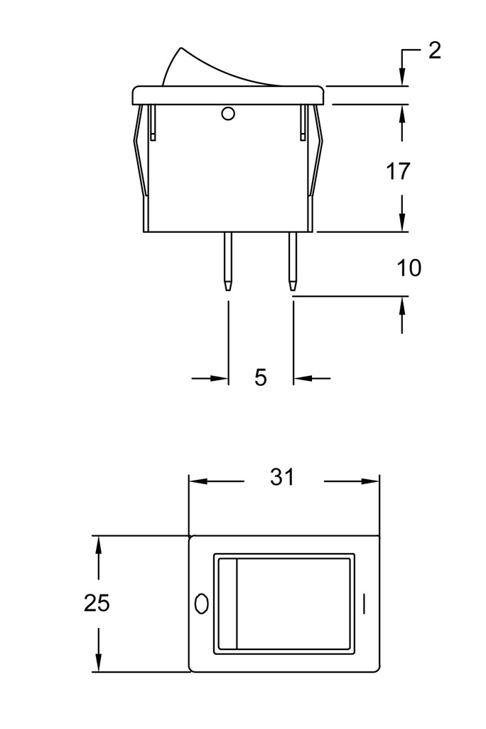 INTERRUPTOR TECLA LUMINOSO 2P ROJO GAVE
