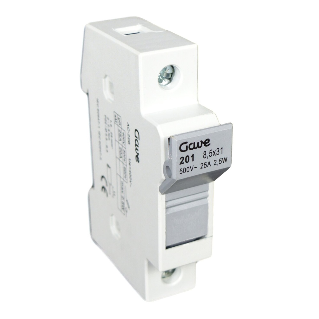 PORTAFUSIBLE  8,5X31,5 1P 20A.CARRIL DIN GAVE