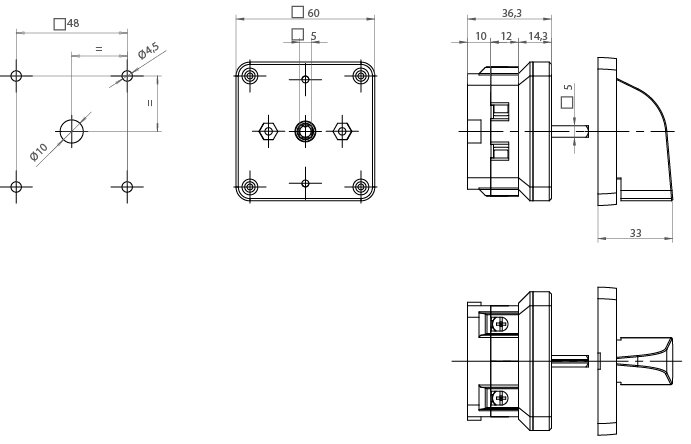CONMUTADOR GAVE GRUPO 2 SELECTORES 1P.40A.D1