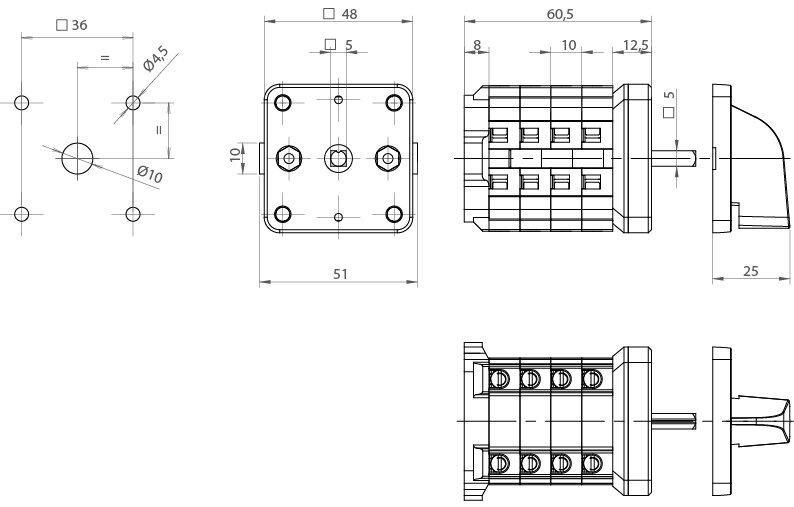 CONMUTADOR GAVE SIN 0 2P 4 POS.16A.D0