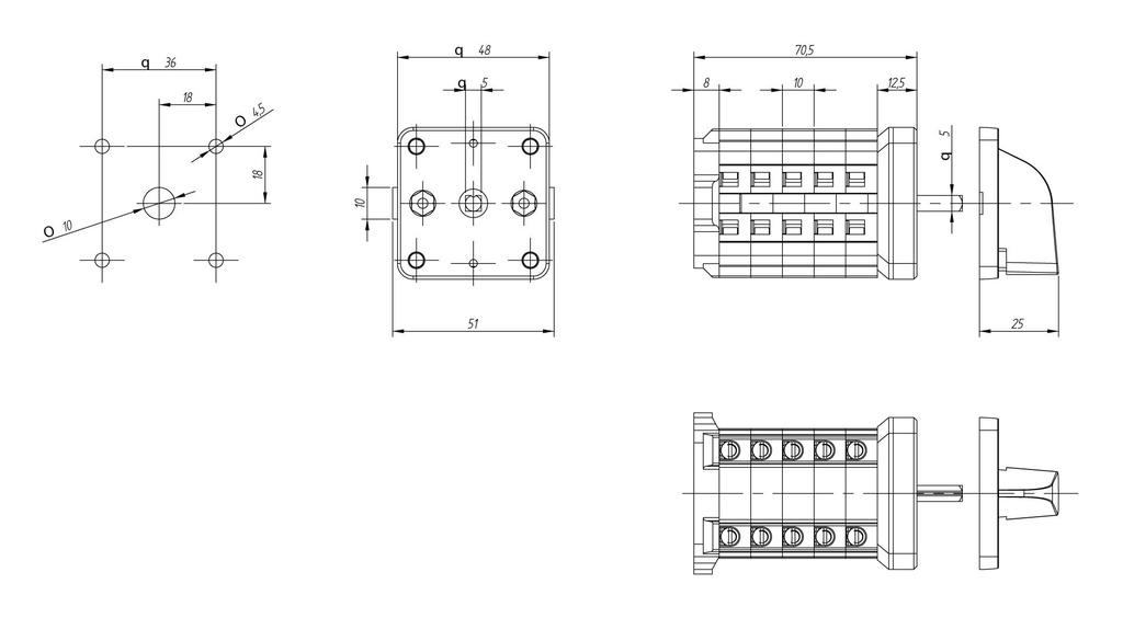 CONMUTADOR GAVE 3P 3 POS.16A.D0