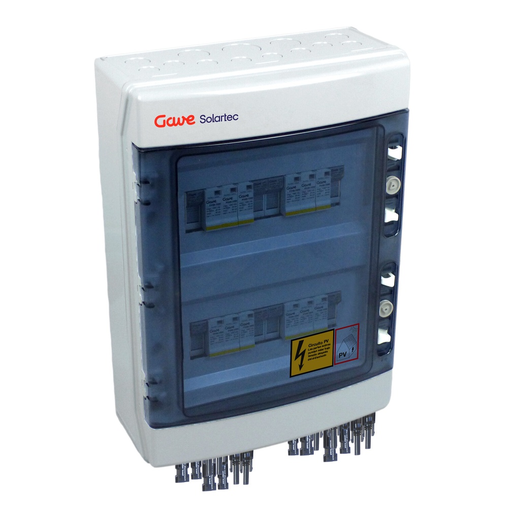 CAJA MODULAR GAVE CONEXIÓN MC4 4MPPT - 1STR.FUS 15A - SIN SECCIONADOR + PROTECTOR SOBRETENSION II