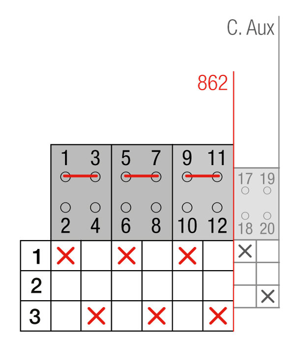 CONMUTADOR  MOTORIZADO ENTRADA INFERIOR 1-0-2 4P 100A. 12V DC GAVE